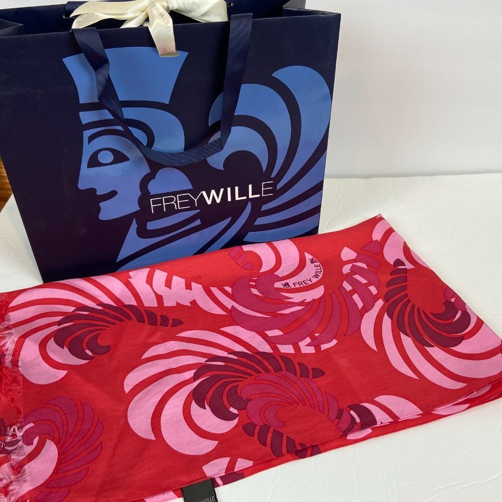 FreyWille Large  scarf  100% silk 20" x 70"